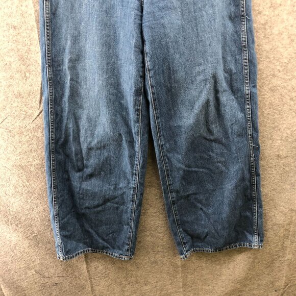 Old Navy Drapey High Rise Baggy Jeans Womens 4 Blue Cotton Wide Leg - Picture 4 of 10